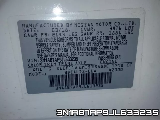 3N1AB7AP9JL633235 фото 2