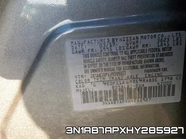 3N1AB7APXHY285927 фото 2