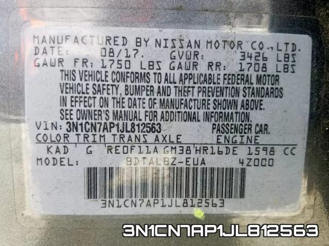 3N1CN7AP1JL812563 фото 2