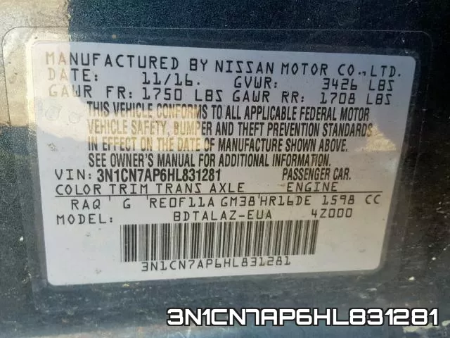 3N1CN7AP6HL831281 фото 2