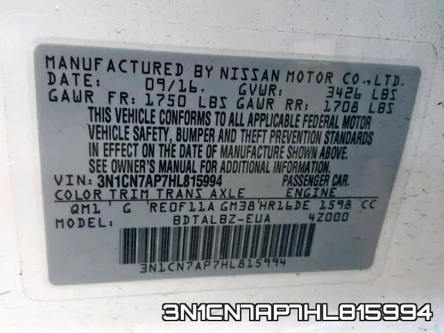 3N1CN7AP7HL815994 фото 2