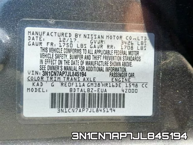 3N1CN7AP7JL845194 фото 2