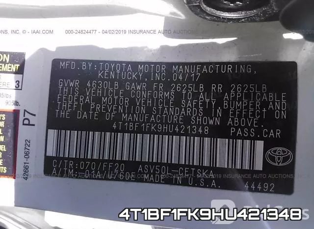 4T1BF1FK9HU421348 фото 9