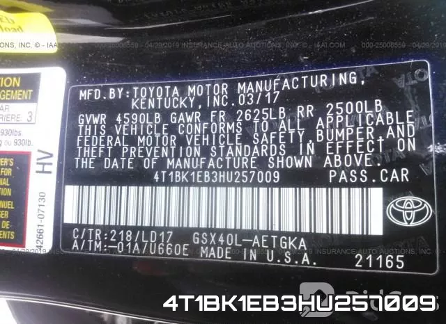 4T1BK1EB3HU257009 фото 10