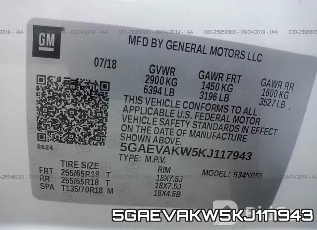 5GAEVAKW5KJ117943 фото 10