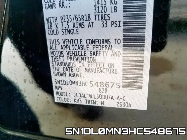 5N1DL0MN3HC548675 фото 2