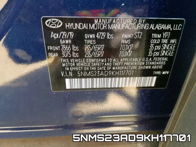 5NMS23AD9KH117701 фото 2
