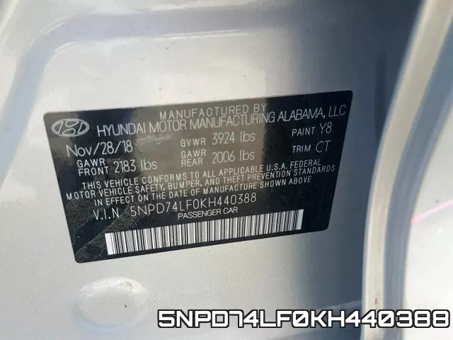 5NPD74LF0KH440388 фото 2