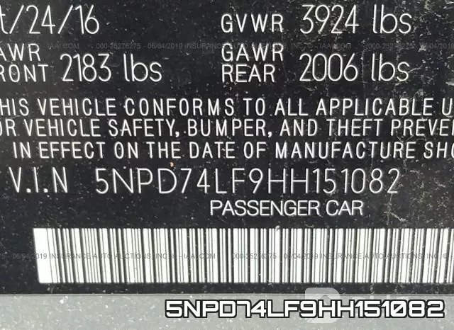 5NPD74LF9HH151082 фото 10