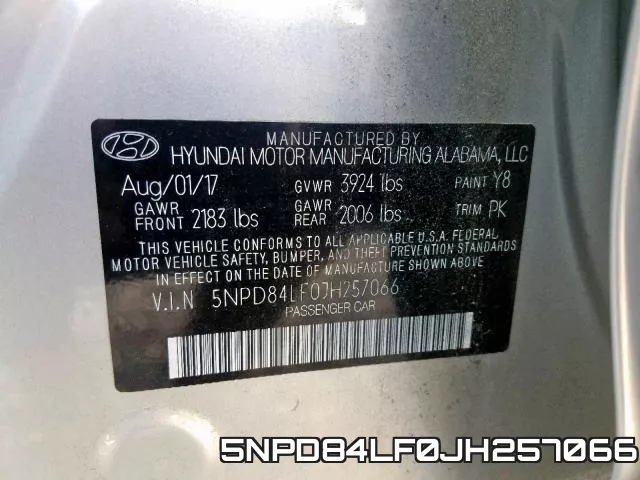 5NPD84LF0JH257066 фото 2