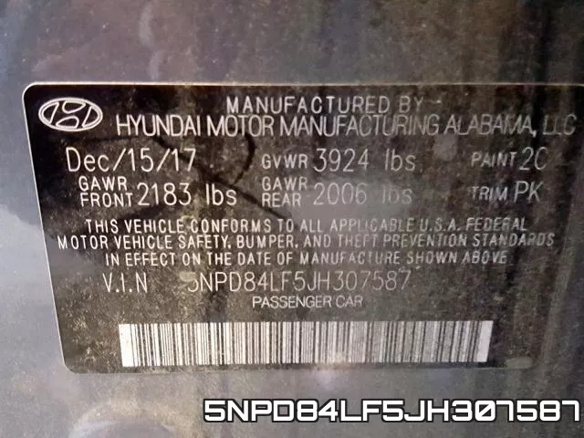 5NPD84LF5JH307587 фото 2