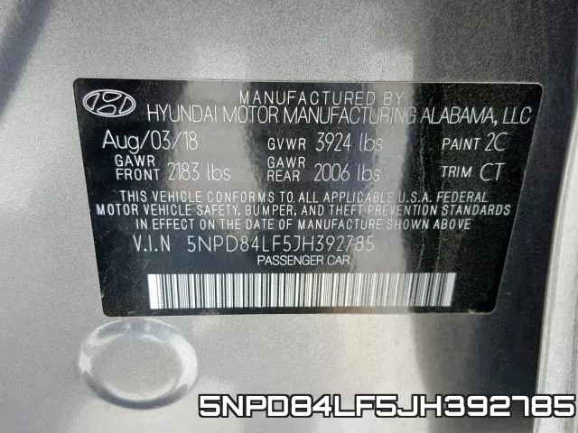 5NPD84LF5JH392785 фото 2