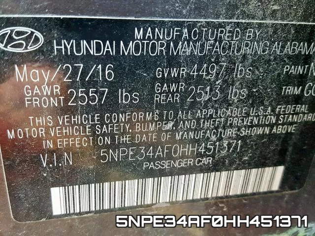 5NPE34AF0HH451371 фото 2