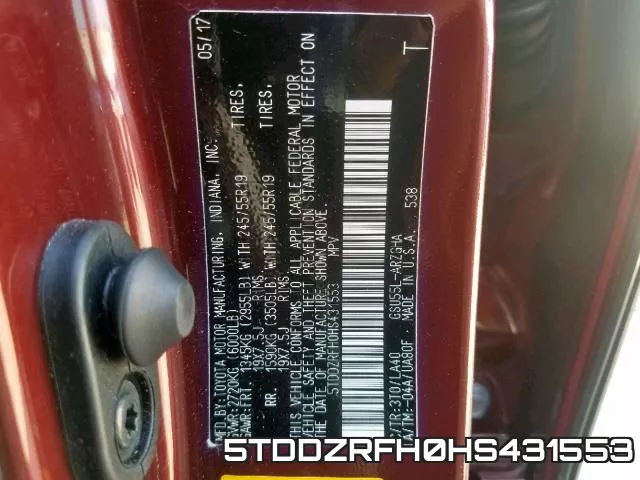 5TDDZRFH0HS431553 фото 2