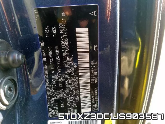 5TDXZ3DC1JS903587 фото 2