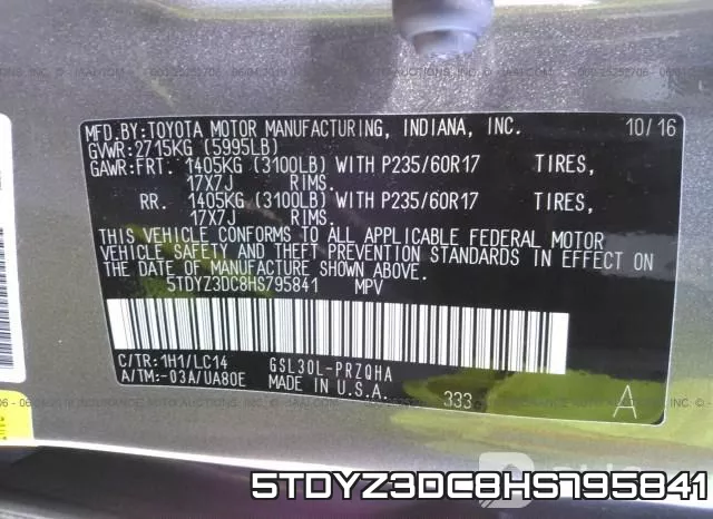 5TDYZ3DC8HS795841 фото 10