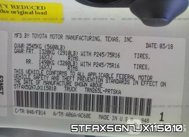 5TFAX5GN7JX115010 фото 10