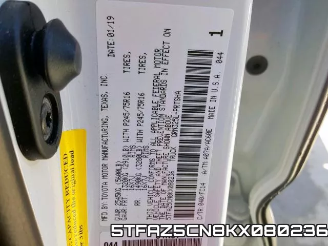 5TFAZ5CN8KX080236 фото 2