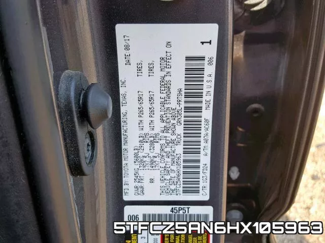 5TFCZ5AN6HX105963 фото 2