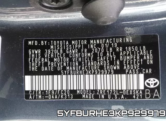 5YFBURHE3KP929979 фото 10