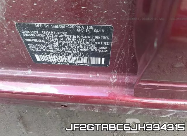 JF2GTABC6JH334315 фото 10