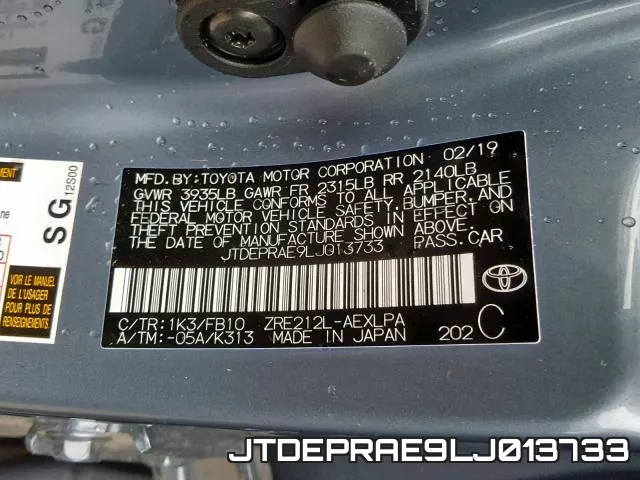 JTDEPRAE9LJ013733 фото 2