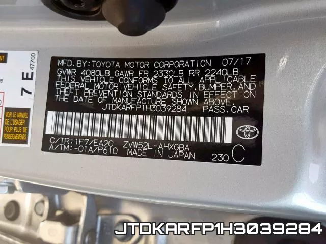 JTDKARFP1H3039284 фото 2
