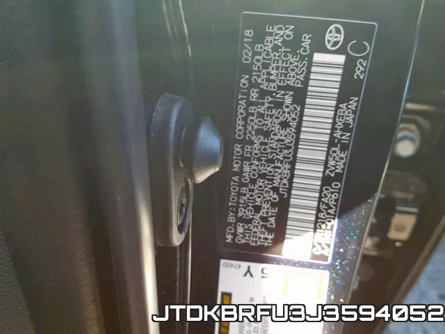 JTDKBRFU3J3594052 фото 2