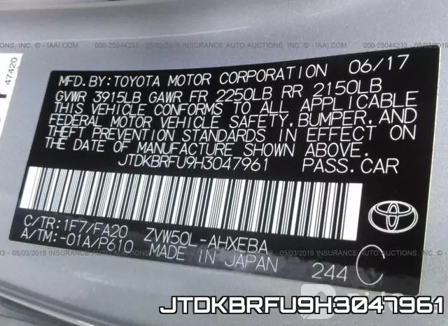 JTDKBRFU9H3047961 фото 10