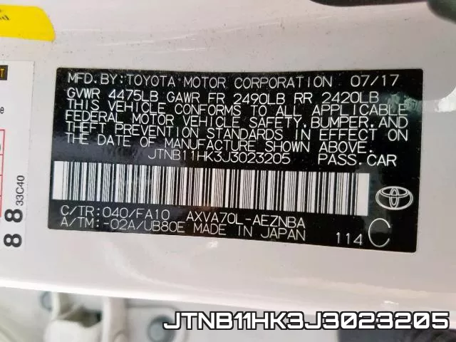 JTNB11HK3J3023205 фото 2