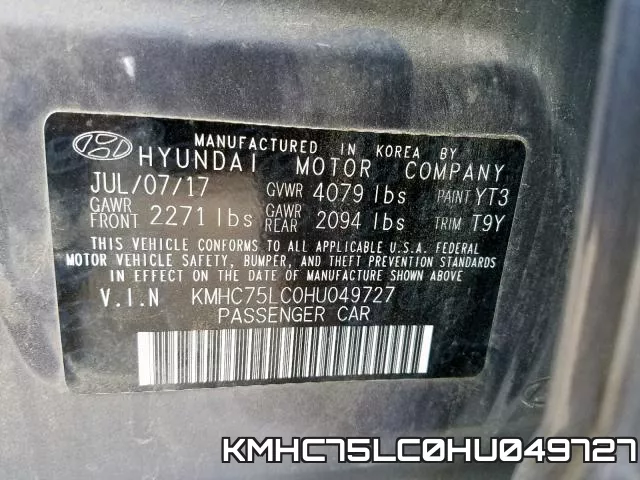 KMHC75LC0HU049727 фото 2