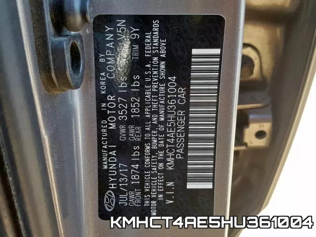 KMHCT4AE5HU361004 фото 2
