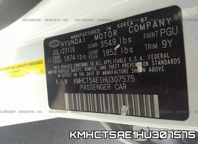 KMHCT5AE1HU307575 фото 10