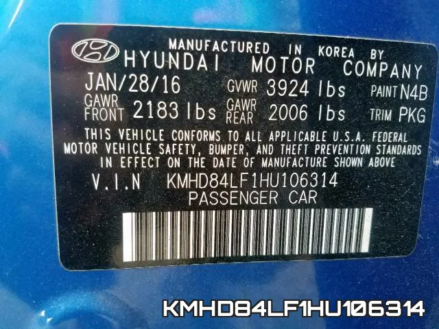 KMHD84LF1HU106314 фото 2