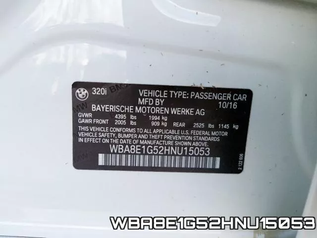 WBA8E1G52HNU15053 фото 2