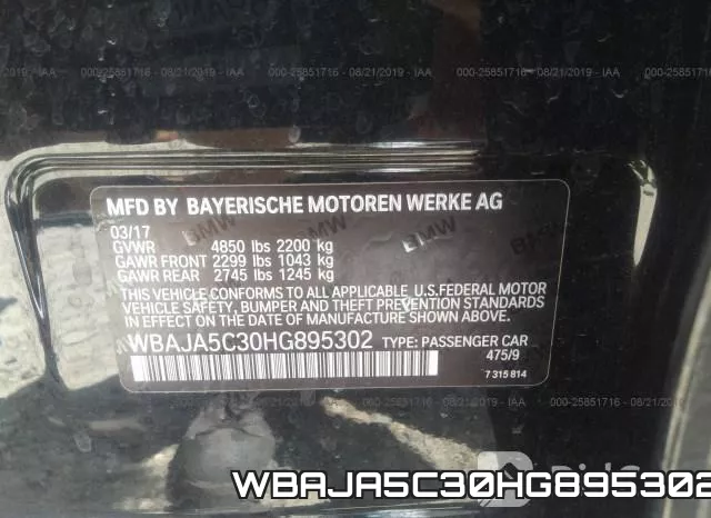 WBAJA5C30HG895302 фото 10