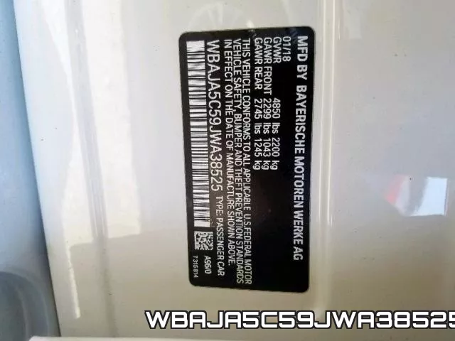WBAJA5C59JWA38525 фото 2