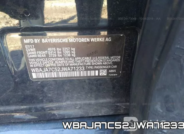 WBAJA7C52JWA71233 фото 10
