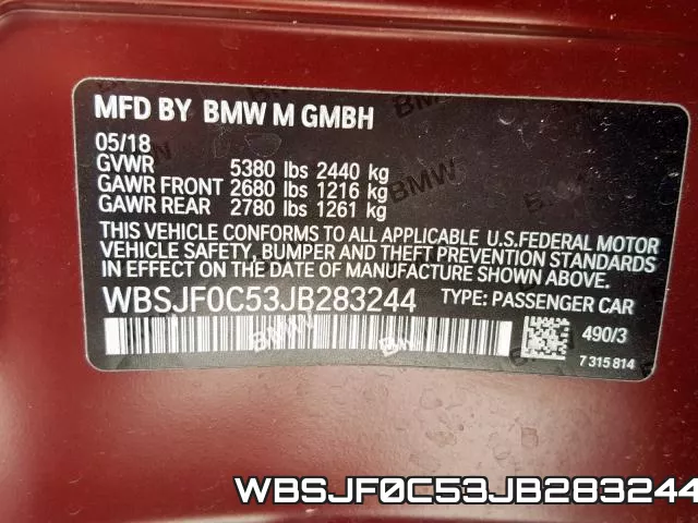 WBSJF0C53JB283244 фото 2