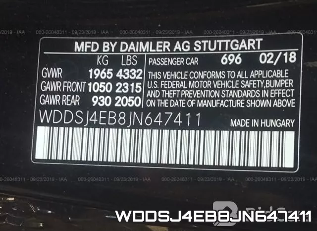 WDDSJ4EB8JN647411 фото 10
