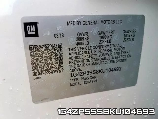 1G4ZP5SS8KU104693 фото 2