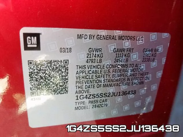 1G4ZS5SS2JU136438 фото 2