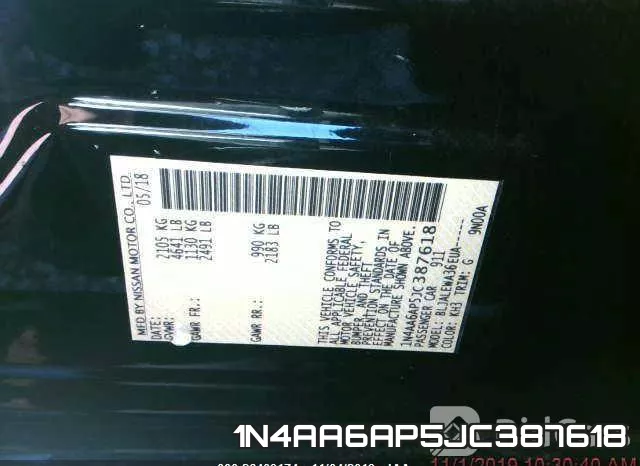 1N4AA6AP5JC387618 фото 10