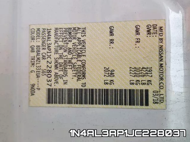 1N4AL3AP1JC228037 фото 2