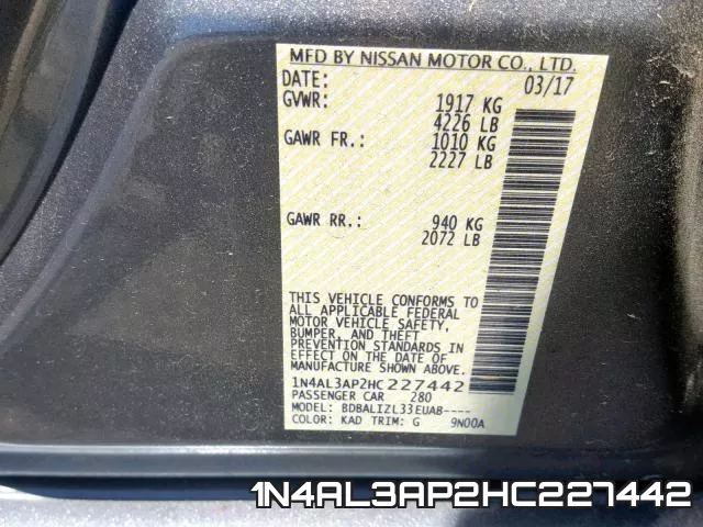 1N4AL3AP2HC227442 фото 2