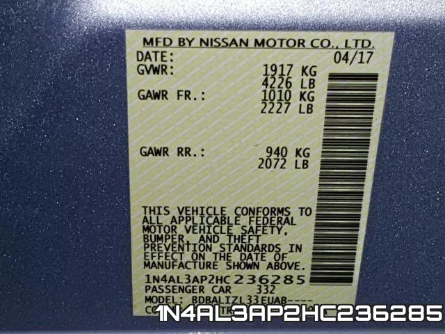 1N4AL3AP2HC236285 фото 2