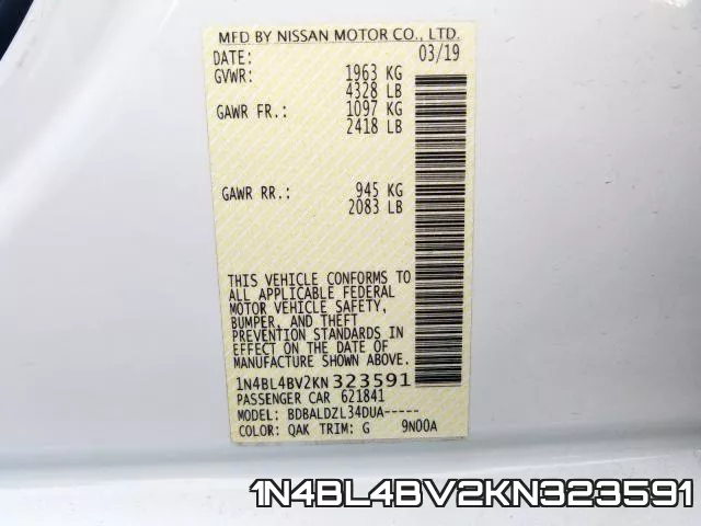 1N4BL4BV2KN323591 фото 2
