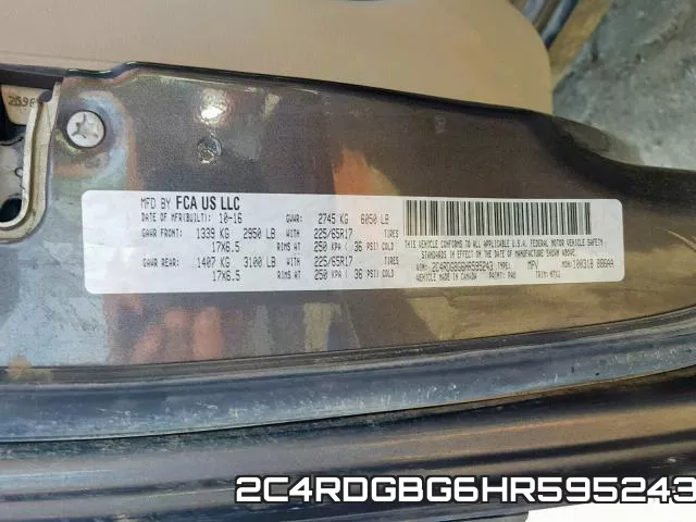 2C4RDGBG6HR595243 фото 2