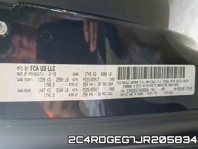 2C4RDGEG7JR205834 фото 2