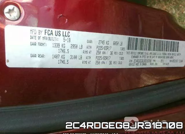 2C4RDGEG8JR318708 фото 10